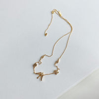 Flying Butterfly Crystal Flower Necklace, 925 Sterling Silver