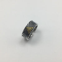 Vintage Irregular Triangle Eye Sterling Silver Adjustable Ring