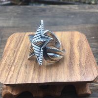 Vintage Star 925 Sterling Silver Adjustable Ring