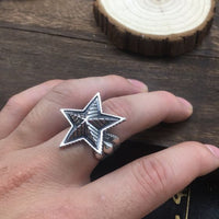 Vintage Star 925 Sterling Silver Adjustable Ring