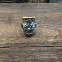 Vintage Hell King 925 Sterling Silver Adjustable Ring