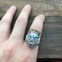 Vintage Hell King 925 Sterling Silver Adjustable Ring