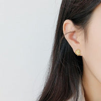 Hollow Sunflower 925 Sterling Silver Stud Earrings