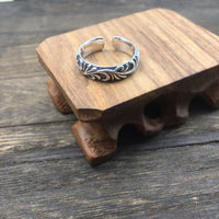 Vintage Tree Branch Men's 925 Sterling Silver Adjustable Ring