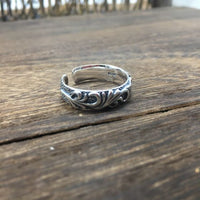 Vintage Tree Branch Men's 925 Sterling Silver Adjustable Ring