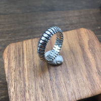 Vintage Snake Chain Adjustable Ring 925 Sterling Silver
