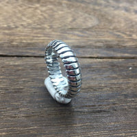 Vintage Snake Chain Adjustable Ring 925 Sterling Silver