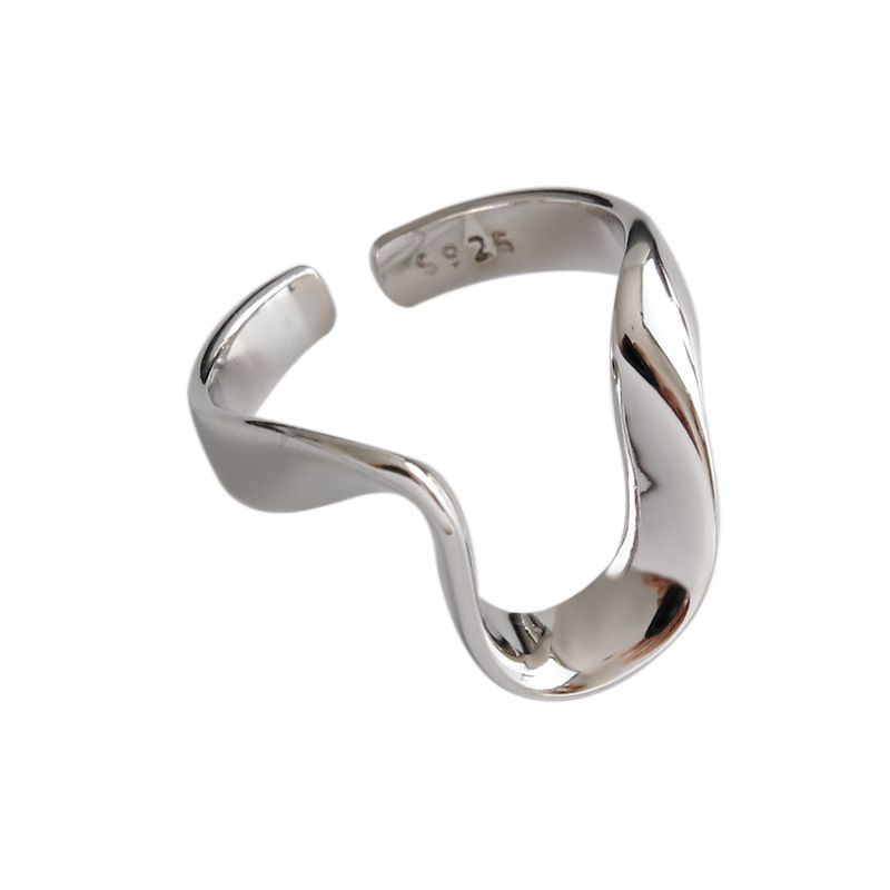 Twisted U-Shape Adjustable 925 Sterling Silver Ring