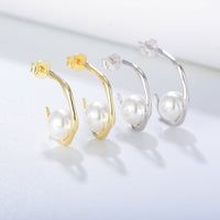 Sterling Silver Natural Pearl Statement Earrings