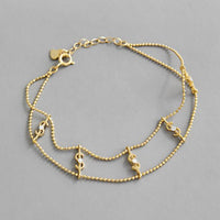 Party Dollar Crystal Sterling Silver Bracelet