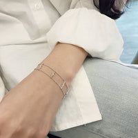Party Dollar Crystal Sterling Silver Bracelet