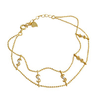 Party Dollar Crystal Sterling Silver Bracelet