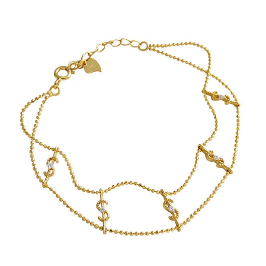Party Dollar CZ Sterling Silver Bracelet