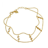 Party Dollar Crystal Sterling Silver Bracelet