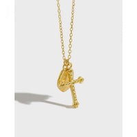 Geometry Round Cross 925 Sterling Silver Necklace