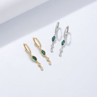 Sterling Silver Cubic Zirconia Long Drop Earrings