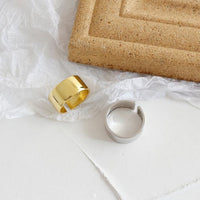 Minimalist Wide Smooth Adjustable 925 Sterling Silver Ring