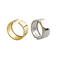 Minimalist Wide Smooth Adjustable 925 Sterling Silver Ring