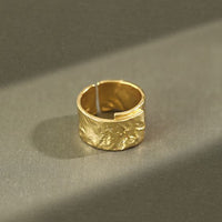 Men's Irregular Wide Geometry Sterling Silver Adjustable Ring