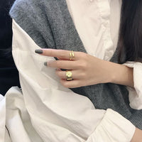 Men's Irregular Wide Geometry Sterling Silver Adjustable Ring