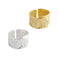 Men's Irregular Wide Geometry Sterling Silver Adjustable Ring