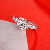 Masculine Six Claw Moissanite Crystal Adjustable Ring