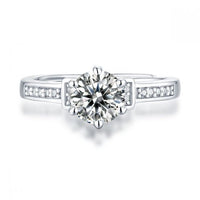 Masculine Six Claw Moissanite Crystal Adjustable Ring