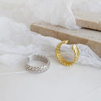 Wheat Twisted 925 Sterling Silver Adjustable Ring