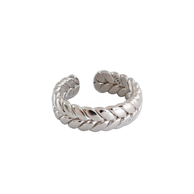 Wheat Twisted 925 Sterling Silver Adjustable Ring