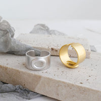 E Wide Open Mouth 925 Sterling Silver Adjustable Ring