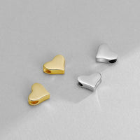 Love Heart 925 Sterling Silver Bead Caps