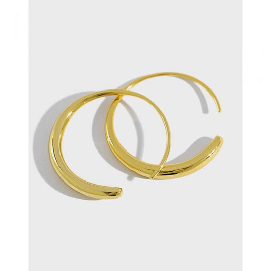 Modern O Shape 925 Sterling Silver Hoop Earrings