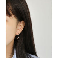 Modern O Shape 925 Sterling Silver Hoop Earrings