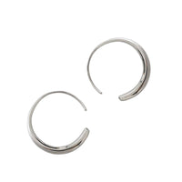 Modern O Shape 925 Sterling Silver Hoop Earrings