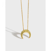 Crescent Moon 925 Sterling Silver Necklace