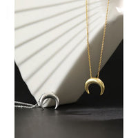 Crescent Moon 925 Sterling Silver Necklace