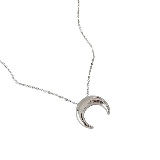 Crescent Moon 925 Sterling Silver Necklace