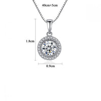 Micro-Set Round Crystal Necklace, 925 Sterling Silver