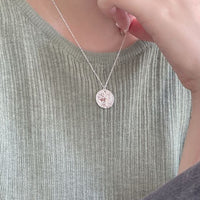 Round Relief Brave Lion Necklace in 925 Sterling Silver