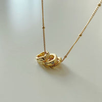 Geometric Cubic Zirconia Beaded Pendant Necklace