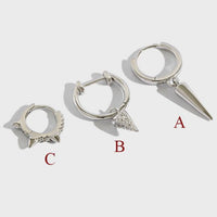 Geometry Rivet Sterling Silver Hoop Earrings