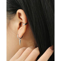 Geometry Rivet Sterling Silver Hoop Earrings