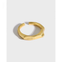 Modern Irregular Geometry Sterling Silver Adjustable Ring