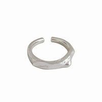 Modern Irregular Geometry Sterling Silver Adjustable Ring