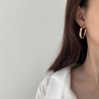 French S925 C-Shaped Sterling Silver Earrings