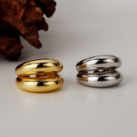 Modern Double-Layer Geometry Adjustable 925 Sterling Silver Ring