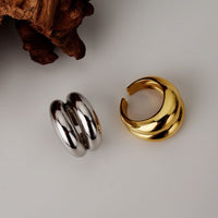 Modern Double-Layer Geometry Adjustable 925 Sterling Silver Ring