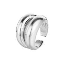 Modern Double-Layer Geometry Adjustable 925 Sterling Silver Ring