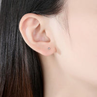Honey Bee Pink Flower Stud Earrings 925 Sterling Silver