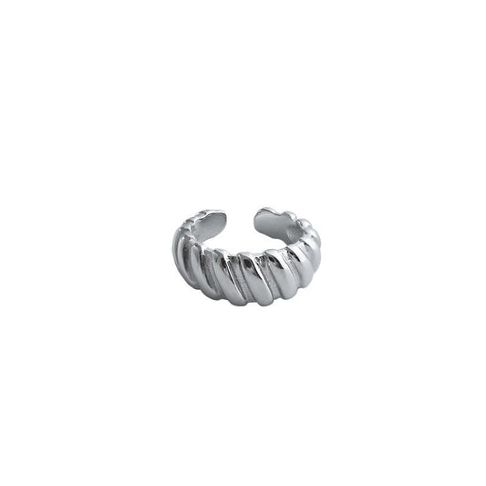 Spiral Pattern Non-Pierced 925 Sterling Silver Earring (Single)